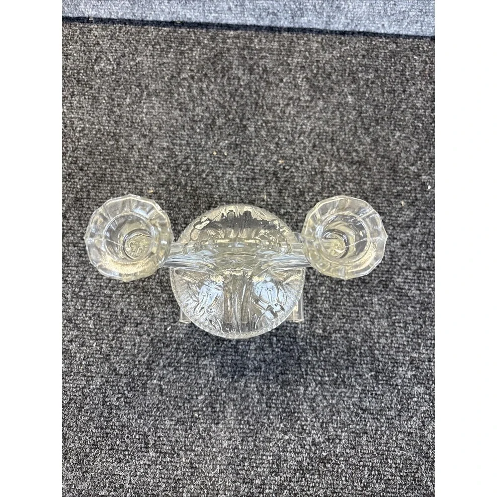 Vtg~Jeanette Glass Iris Depression Glass Double Taper Candle‎ Holders~ONLY 1